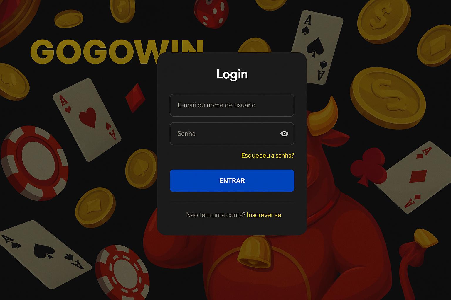 Criar uma nova Conta no plataforma GOGOWIN  